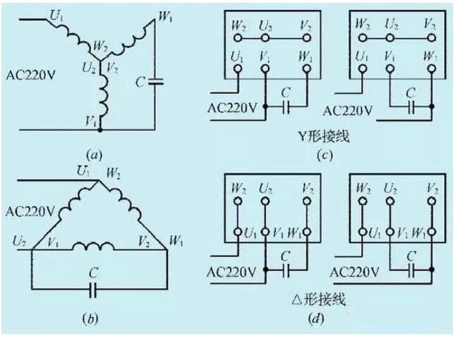 380V电机如何转接成220V和电机如何接线