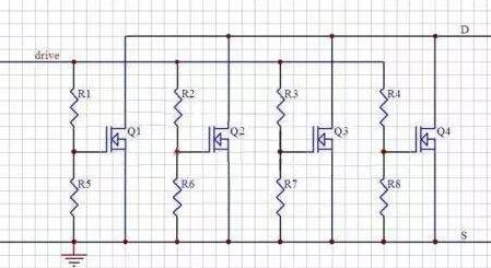 多个mos管并联驱动