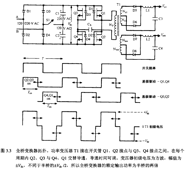 全桥拓扑​基本的工作原理