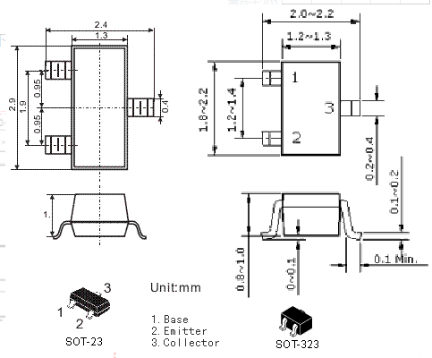 贴片三极管SOT-323封装