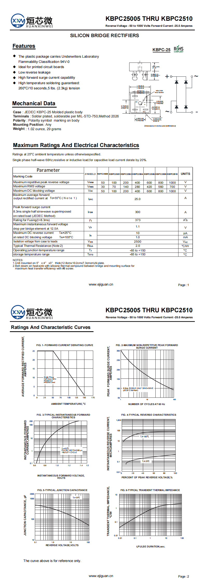 KBPC25005整流桥