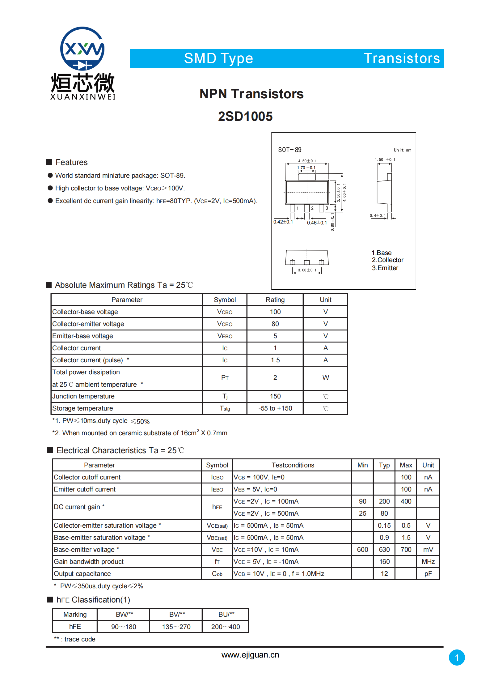 2SD1005三极管