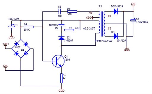 220V转12V 电路