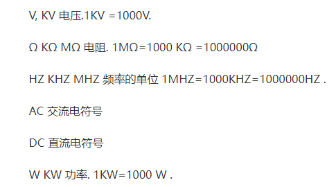 单位符号 电力符号